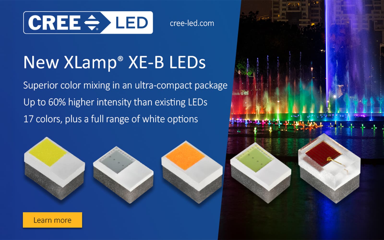 Cree LED Introduces XLamp XE-B LEDs for Directional Lighting Applications, Delivering High Intensity and Design Flexibility in an Ultra-Compact Package